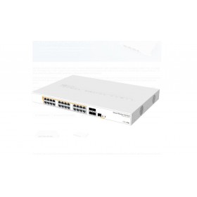 Mikrotik 24Port, 4 SFP, POE swirtch CRS328-24P-4S+RM, CPU: 800 MHz, Ram: 512Mb, 16Mb Flash, 24 x 10/100/1000, 4 x SFP, 2 x venti