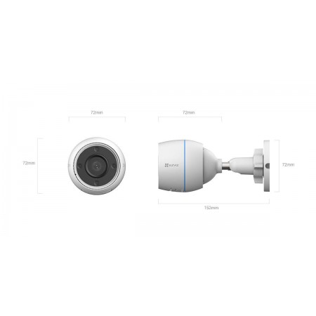 Camera supraveghere video WIFI Ezviz CS-H3-R100-1H3WKFL Senzor:1/2.7" Progressive Scan CMOSRezolutie 3MP,2304 x 1296 Lentila: 2.