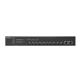 XS1930-12F, 10-port 10G Smart Managed Fiber Switch, 2 Multi-Gigabit Ports