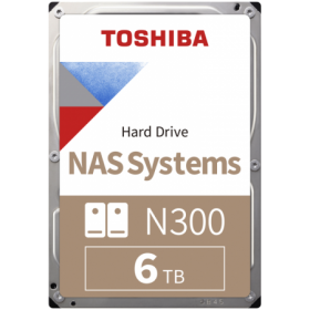 HDD NAS TOSHIBA N300 6TB CMR, 3.5'', 512MB, 7200RPM, SATA, TBW: 180