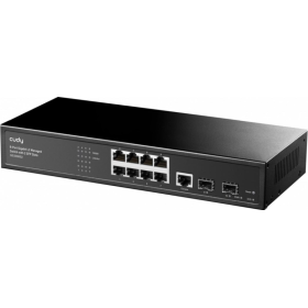 CUDY Switch Managed 8-Port Layer 2 10/100/1000M, 8x porturi Gigabit Ethernet + 2x porturi Gigabit SFP + 1 port management, backp