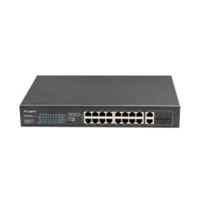 Switch  16x 100 Mb PoE+ / 2x 1 Gb / 1x SFP, rack 19", fara management, Gigabit Ethernet, 250W