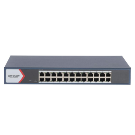 Switch Hikvision DS-3E1524-EIV3: 24 × gigabit RJ45 ports, tensiune alimentare 220 V AC, 50/60 Hz, Max. 0.7 A, dimensiuni: 335.00