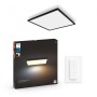 Panou LED Philips Hue Aurelle SQ, Bluetooth, 39W, 3750 lm, lumina alba (2200-6500K), IP20, 60cm, Aluminiu, Negru, Intrerupator c