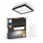 Panou LED Philips Hue Aurelle SQ, Bluetooth, 19W, 1940 lm, lumina alba (2200-6500K), IP20, 30cm, Aluminiu, Negru, Intrerupator c