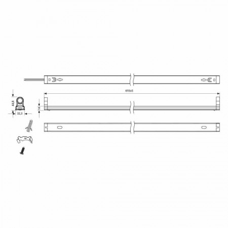 Aplica LED liniara Vivalux GOLF, 10W, 830 lm, lumina neutra (4000K), 270°, IP20, 618x50mm, 25000h, Alb