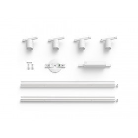 Spot LED RGB Philips Hue Perifo, kit de baza, 4 spoturi, Bluetooth, control vocal, 24V, lumina alba si color (2000-6500K), IP20,