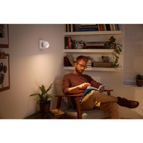 Spot LED Philips Hue Buckram, Bluetooth, GU10, 5W (50W), 350 lm, lumina alba (2200-6500K), IP20, 10.2cm, Metal, Alb, Intrerupato