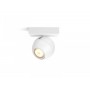 Spot LED Philips Hue Buckram, Bluetooth, GU10, 5W (50W), 350 lm, lumina alba (2200-6500K), IP20, 10.2cm, Metal, Alb
