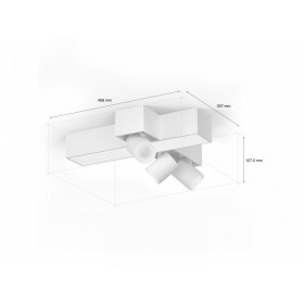 Plafoniera LED RGB Philips Hue Centris, Bluetooth, cu 3xGU10 incrucisate, 3x5.7W + LED 25W, 2810 lm, lumina alba si color (2000-