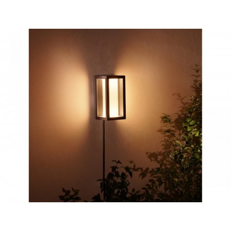 Aplica LED RGB pentru exterior Philips Hue Impress, 8W (49W), 1200 lm, lumina alba si color (2000-6500K), IP44, 141x120x240mm, N