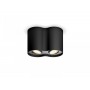 Spot LED Dublu Philips Hue Pillar, Bluetooth, 2xGU10, 2x5W, 700 lm, lumina alba (2200-6500K), IP20, 19.3x10.3cm, Metal, Negru,  