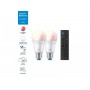 Pachet 2 Becuri LED RGB inteligente WiZ Connected Colors A60, Wi-Fi, E27, 8W (60W), 806 lm, lumina alba si color (2200-6500K) + 