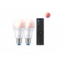 Pachet 2 Becuri LED RGB inteligente WiZ Connected Colors A60, Wi-Fi, E27, 8W (60W), 806 lm, lumina alba si color (2200-6500K) + 
