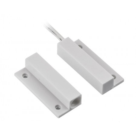 Contact magnetic ND-MC13S-W-10, culoare alba, material plastic, montare aparenta, interspatiu: 20mm, dimensiuni: 34 x 14 x 8mm, 